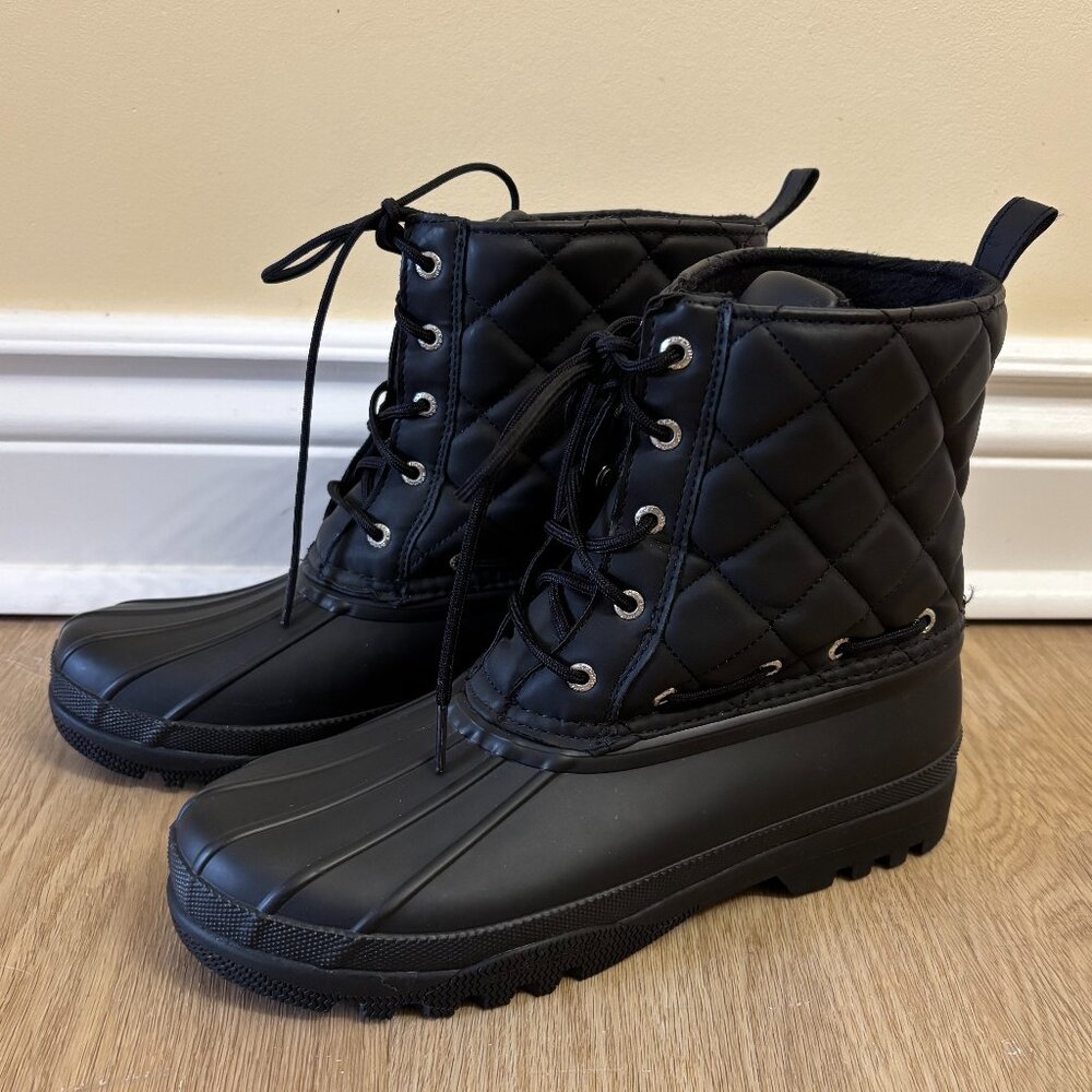 Moving Sale! Sperry Top-Sider Black Gosling Duck Boots - Picture 1 of 7